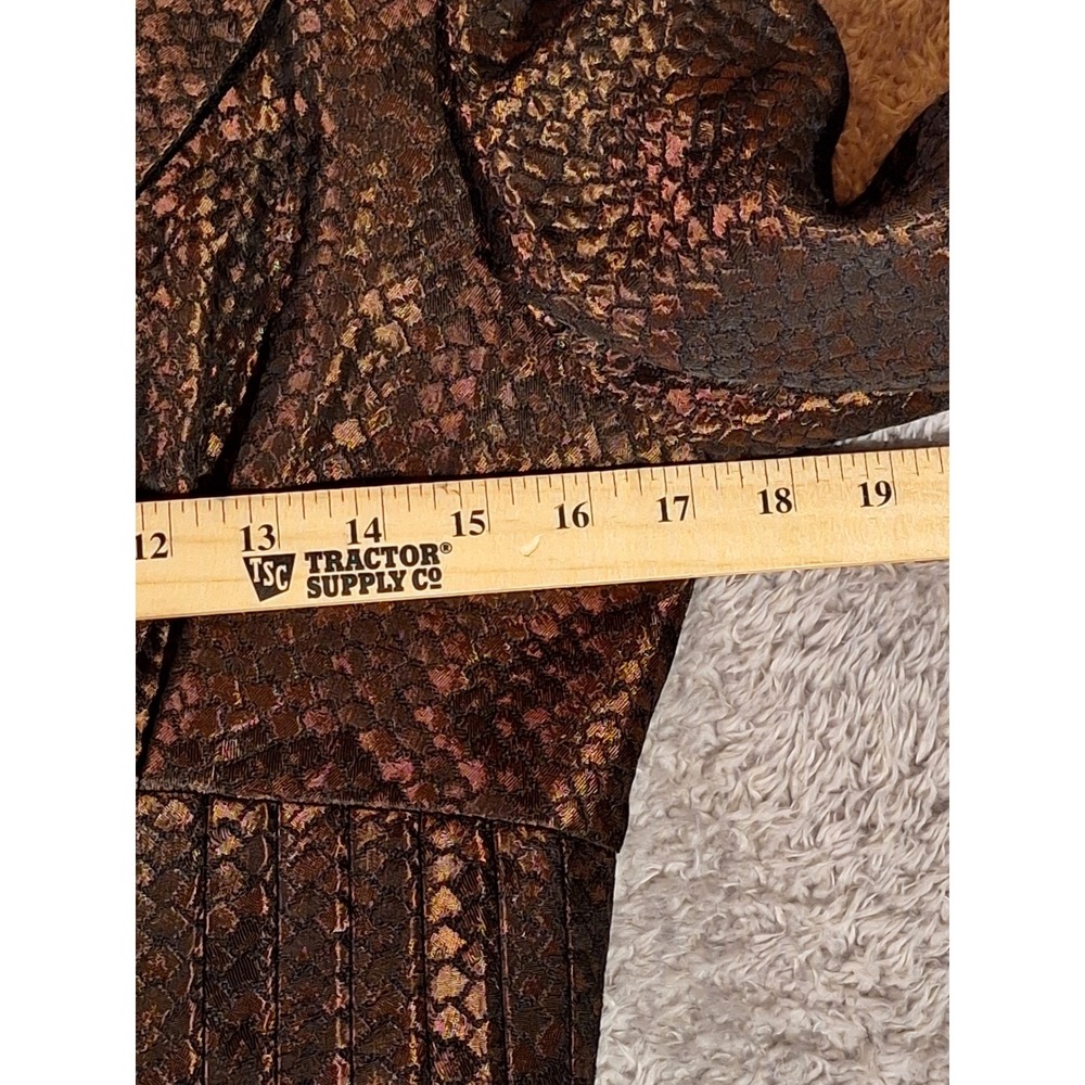 Kay Unger Snake Print Metallic Brocade Blazer Skirt Suit Set Size 6 Made Korea - Picture 10 of 16